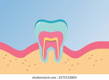 cartoon tooth animation. vector illustration. You can replace each element as needed