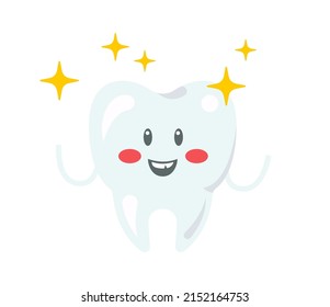 Cartoon tooth character. Vector illustration