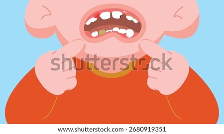 Cartoon tooth - Dental Problems illustration vector design. Dental care concept.