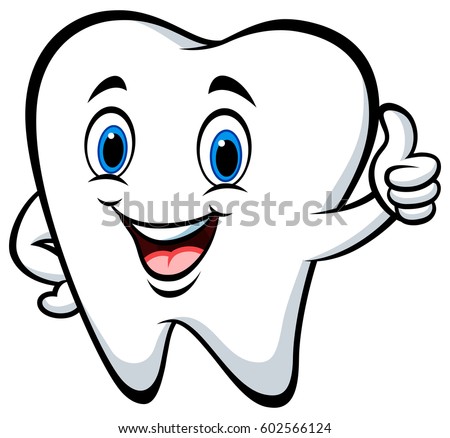 Cartoon tooth giving thumb up
