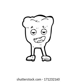 cartoon tooth looking smug