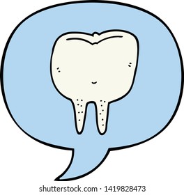 cartoon tooth with speech bubble