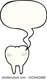 cartoon tooth with speech bubble