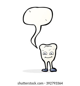 cartoon tooth   with speech bubble