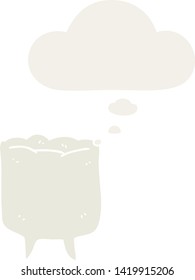 cartoon tooth with thought bubble in retro style