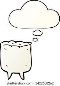 cartoon tooth with thought bubble in smooth gradient style