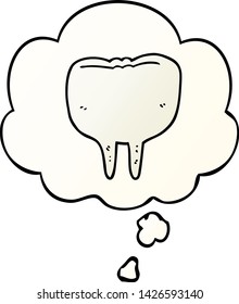 cartoon tooth with thought bubble in smooth gradient style