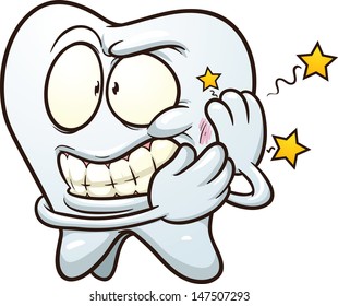 Cartoon Toothache. Vector clip art illustration with simple gradients. All in a single layer. 