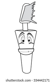 cartoon toothbrush on a white background