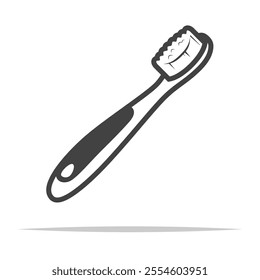 Cartoon toothbrush outline icon transparent vector isolated