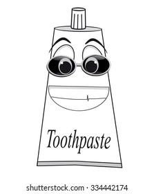 cartoon  toothpaste on a white background