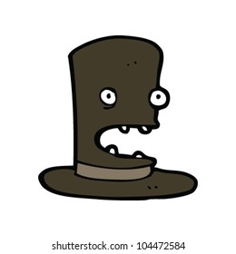 sombrero superior de caricatura con cara