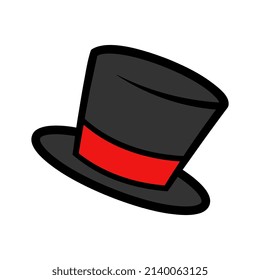 Cartoon Top Hat Illustration on White Background