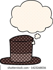 caricatura top hat con burbuja del pensamiento en el estilo de las historietas