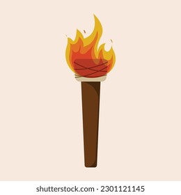 Cartoon Torch Icon Vector Design.