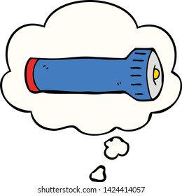 antorcha de caricatura con burbuja de pensamiento