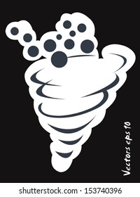 cartoon tornado icon, vector illustration 