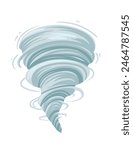 Cartoon tornado swirl vector illustration isolated on white background