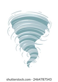 Cartoon tornado swirl vector illustration isolated on white background