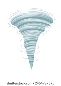 Ilustración vectorial de remolino de tornado de dibujos animados aislado sobre fondo blanco