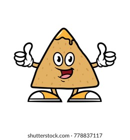 Cartoon Tortilla Chip Character Giving Thumbs Up