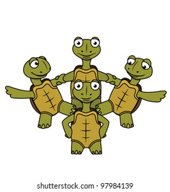 Cartoon  tortoises gymnasts