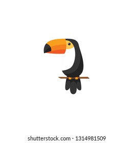 cartoon toucan icon on a white background