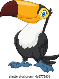 Cartoon toucan isolated on white background