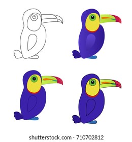 Cartoon toucan isolated on white background