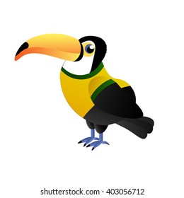 Cartoon toucan in T-shirt