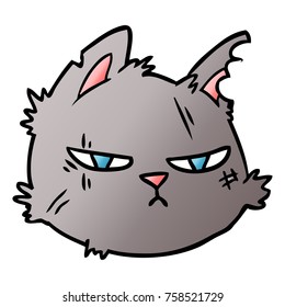 caricatura de la cara dura del gato