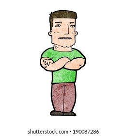 cartoon tough guy with folded arms