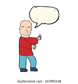 cartoon tough man  with speech bubble