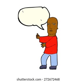 cartoon tough man  with speech bubble