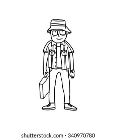 cartoon tourist