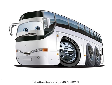 Cartoon Tourist Bus. Available EPS-10 vector format separated by groups and layers with transparency effects for one-click repaint