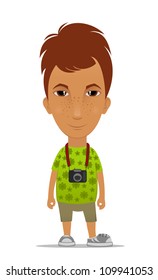 Cartoon tourist with a camera