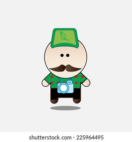 cartoon tourist : doll vector