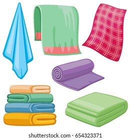 Cartoon towels vector set
