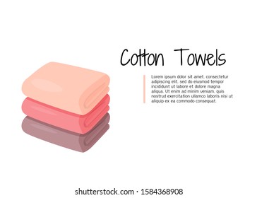 Cartoon towels vector set. Illustration of cartoon fabric towel for hygiene.