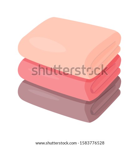 Cartoon towels vector set. Illustration of cartoon fabric towel for hygiene.