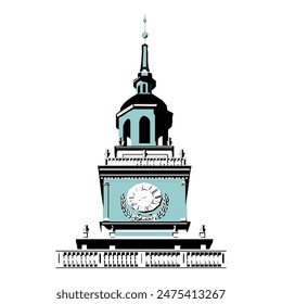 cartoon town hall clock vector