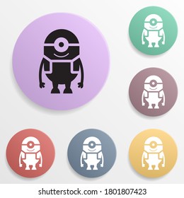 Cartoon toy badge color set icon. Simple glyph, flat vector of toys icons for ui and ux, website or mobile application
