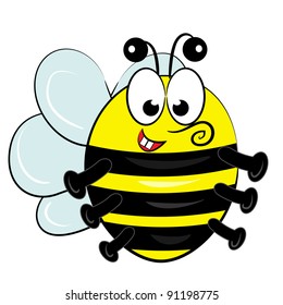 cartoon toy bee. cute striped animal and insect character