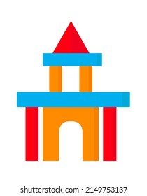 Cartoon toy castle. Vector illustration