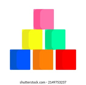 Cartoon toy cubes. Vector illustration