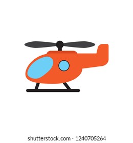 Cartoon toy helicopter flat vector illustration.