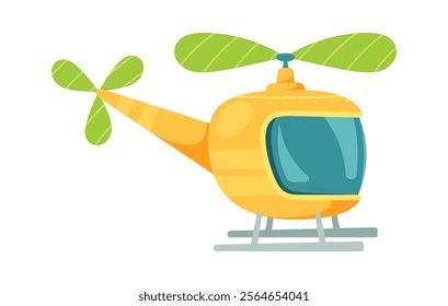 Cartoon toy helicopter vector illustration