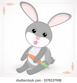 cartoon toy rabbit teddy vector icon