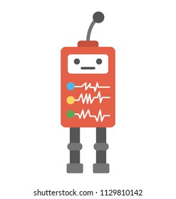 
A cartoon toy robot flat design icon 
